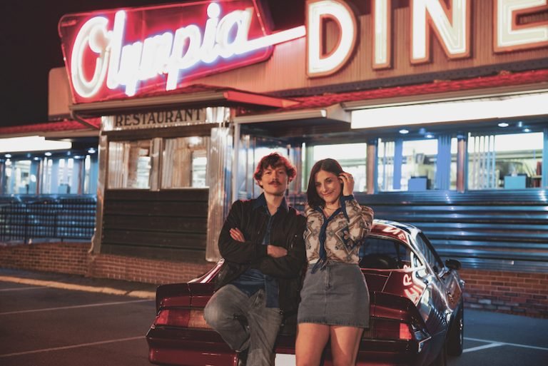Kelsey Blackstone and Jason LaPierre - “When I'm With You” photo outside a diner