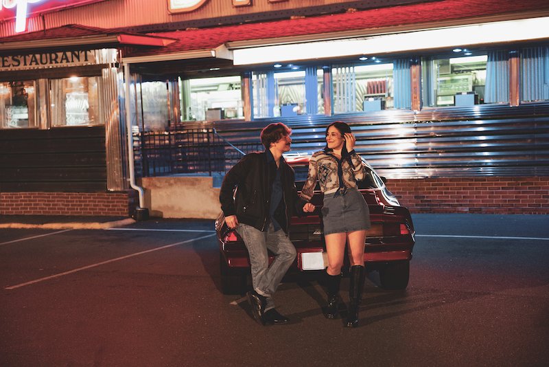 Kelsey Blackstone and Jason LaPierre - “When I'm With You” photo outside a diner