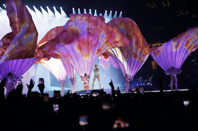 American singer-songwriter, Taylor Swift, performs on her 'The Eras Tour' at AT&T Stadium on March 31, 2023 in Arlington, Texas, United States.