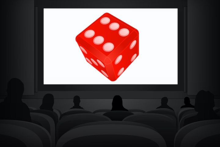 lucky advertisement as cinema projection vector illustration