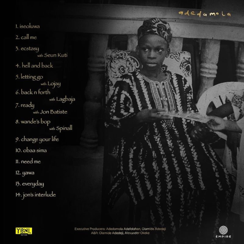 Fireboy DML - “adedamola” album back cover