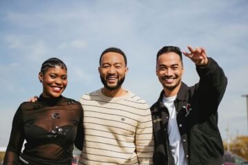 Michaël Brun, John Legend & Rutshelle Guillaume – “Safe” press photo