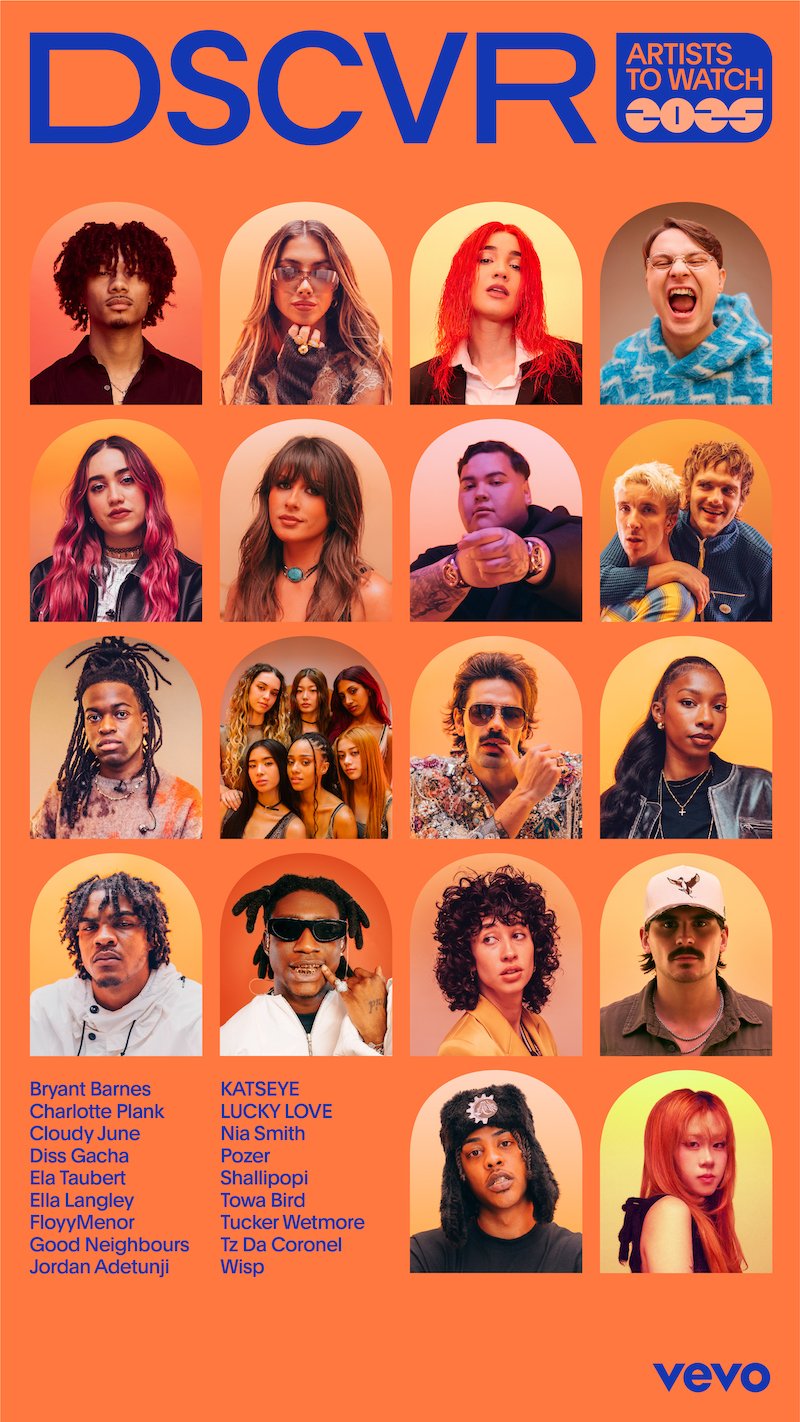 Vevo “DSCVR Artists to Watch” 2025 Group Composite poster